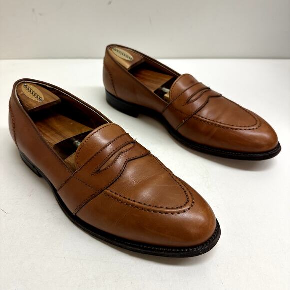 VERY GOOD Alden 685 Full Strap Slip-On Penny Loafer (Burnished Tan Calf) 9.5 A/C - Picture 6 of 13